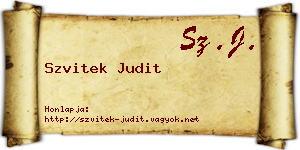 Szvitek Judit névjegykártya